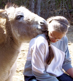 Carlene with a Donkey